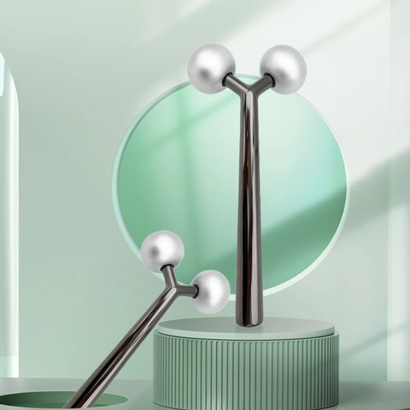 Portable handheld head facial slimming face lifting 3D rotate V face massage roller