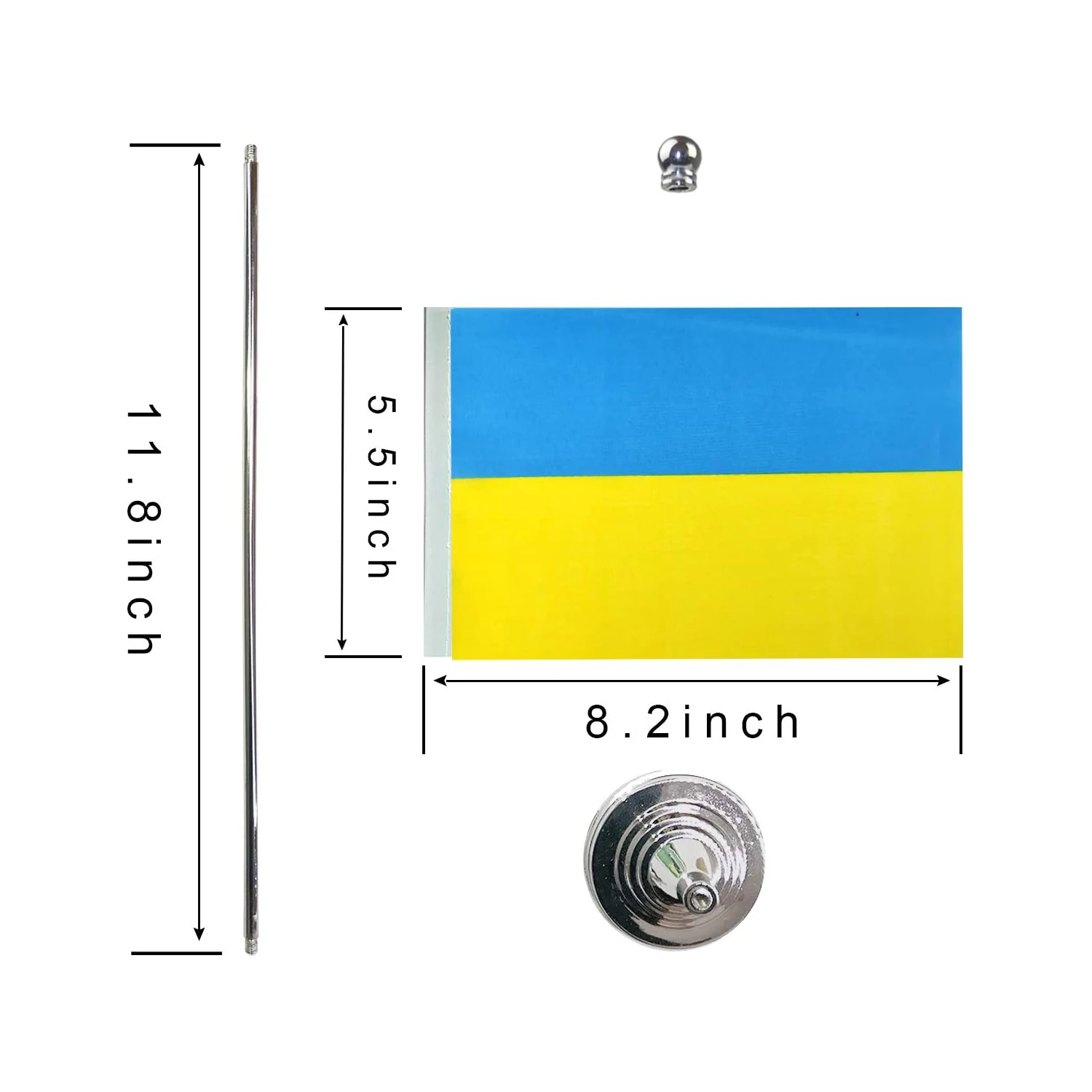 Factory Direct promotional product desk flag 100%polyester custom Ukrainian Ukraine desk flag