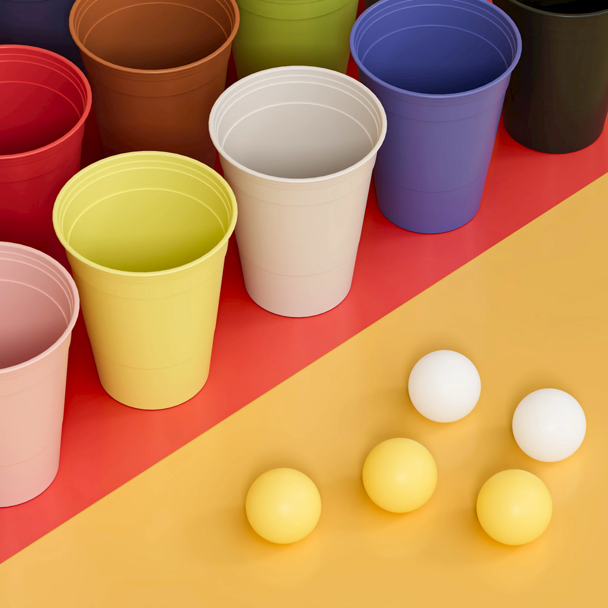 Factory  OEM and ODM 16oz custom color and logo sports stadium cups fun games party festival reusable plastic beer pong Cups