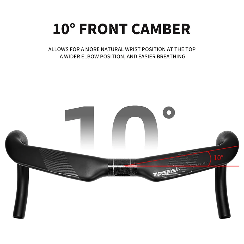 TOSEEK TR5000 Carbon Fiber Bicycle Handlebar Super light 198g Full Internal wiring Road Bike Handle Drop Bars
