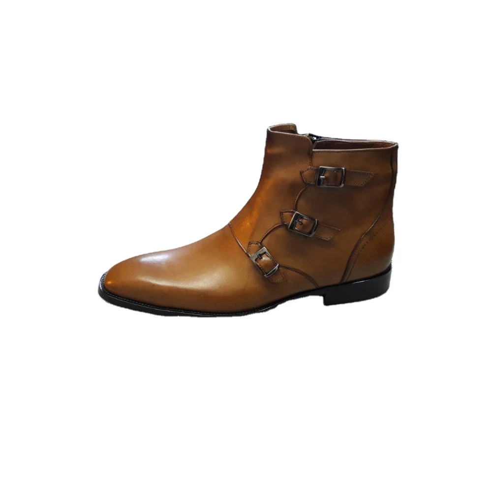 Новейшие стильные кожаные высокие коричневые со всеми красками специальные Дизайнерские мужские ботинки ручной