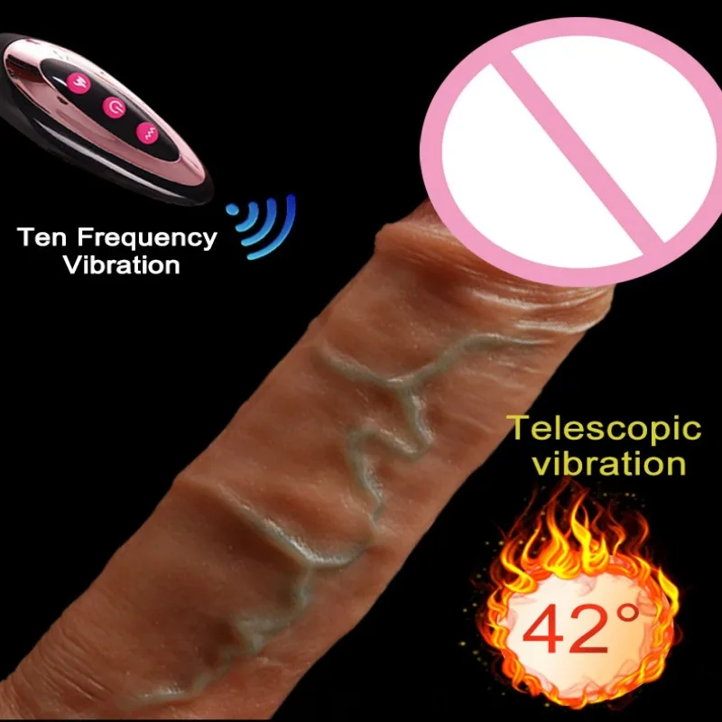 4 in 1 Realistic Veiny Telescopic Dildo with Remote Control for Anal and Spot Stimulation Hot Vibrators for Male Pleasure