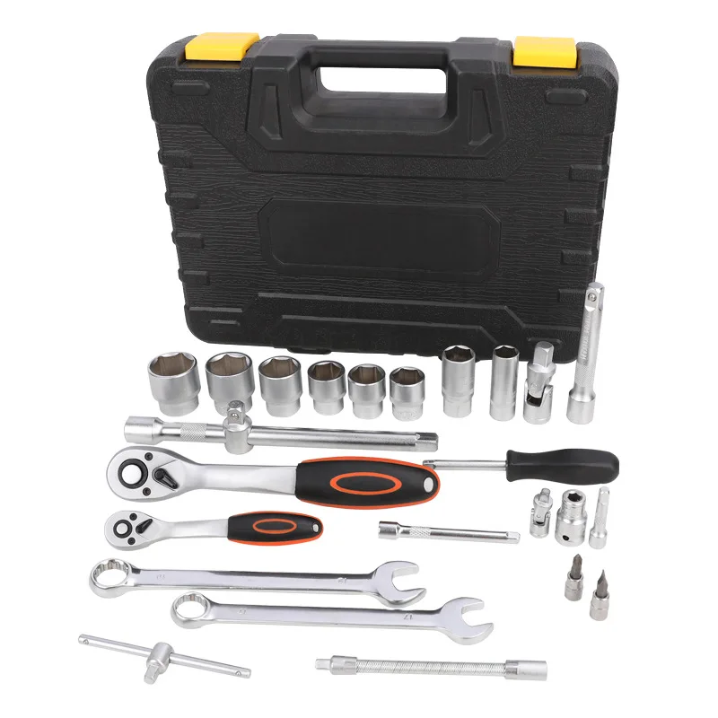 Hardware Tool Socket Quick Ratchet Wrench Screwdriver Tool Box Car Repair Set