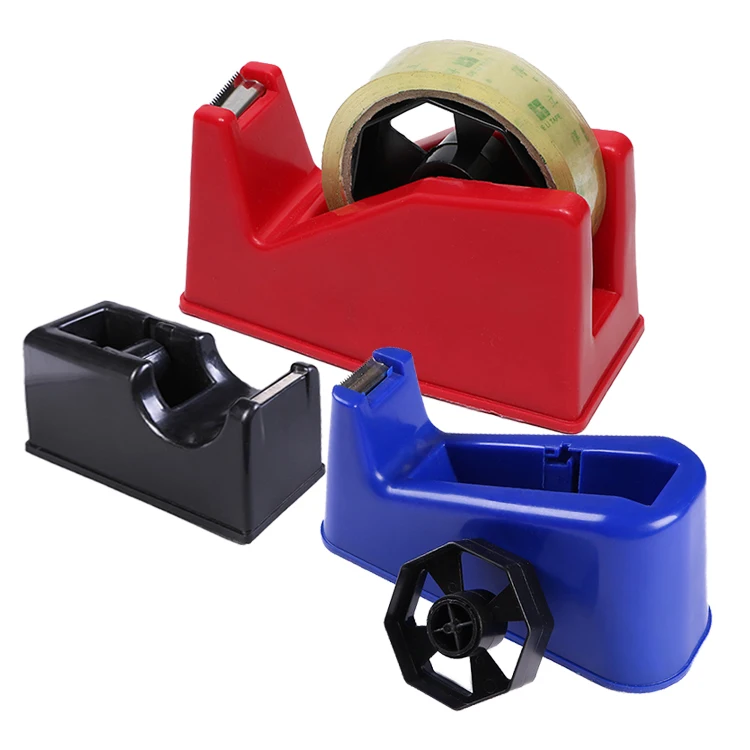 Small & Large Heavy Duty Tape Dispenser With Dual Roll Cores Anti Slip Rubber Base Office Manual Heat Transfer Cellotape Cutter