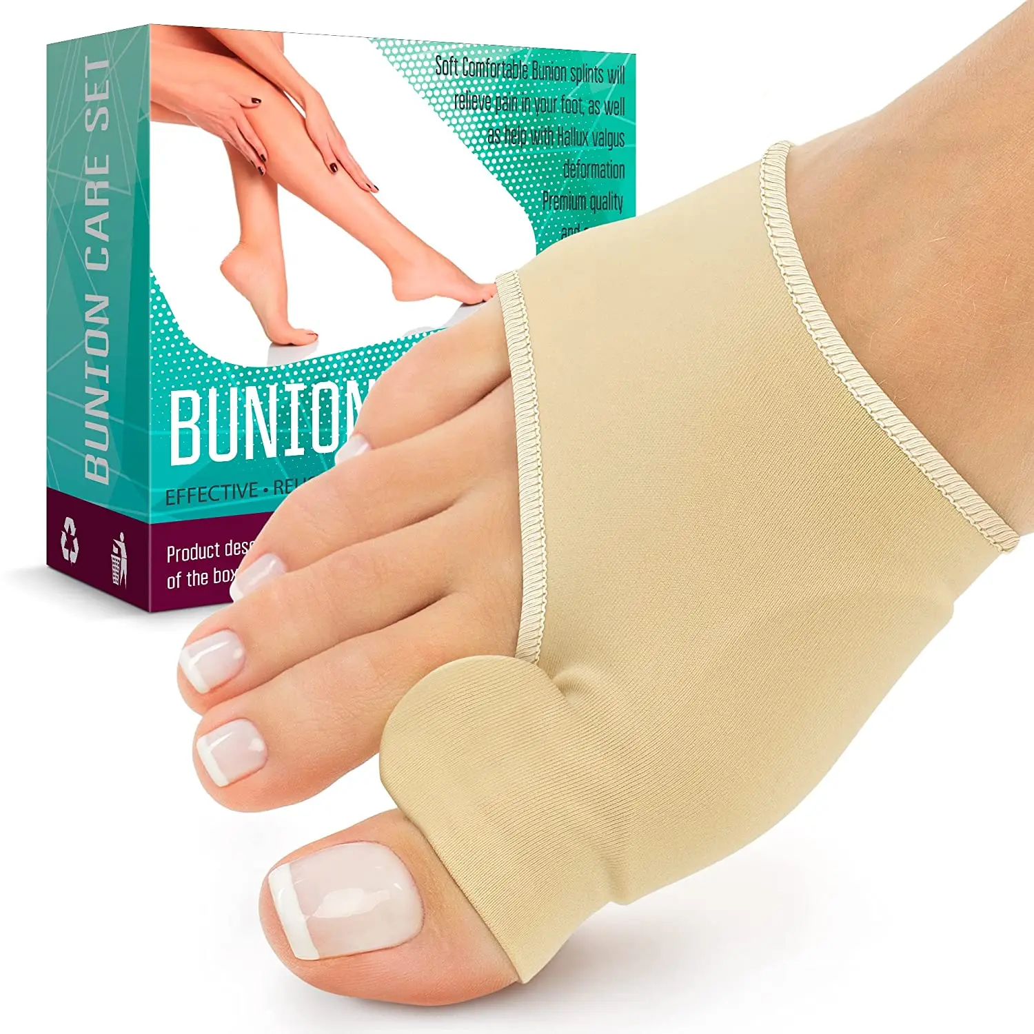 Bunion Corrector - Hallux Valgus Pain Relief - Bunion Sleeve - Orthopedic Non-Slip Bunion Relief Sock with Toe Separator