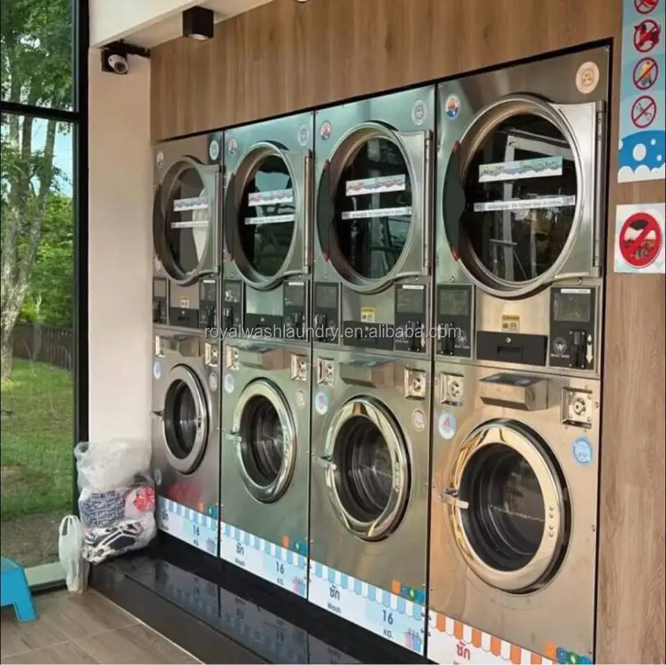 Top Seller Industrial Automatic Coin Operated Washing Machine with Dryer 22kg Washing Capacity Laundry Washing Dry Machine