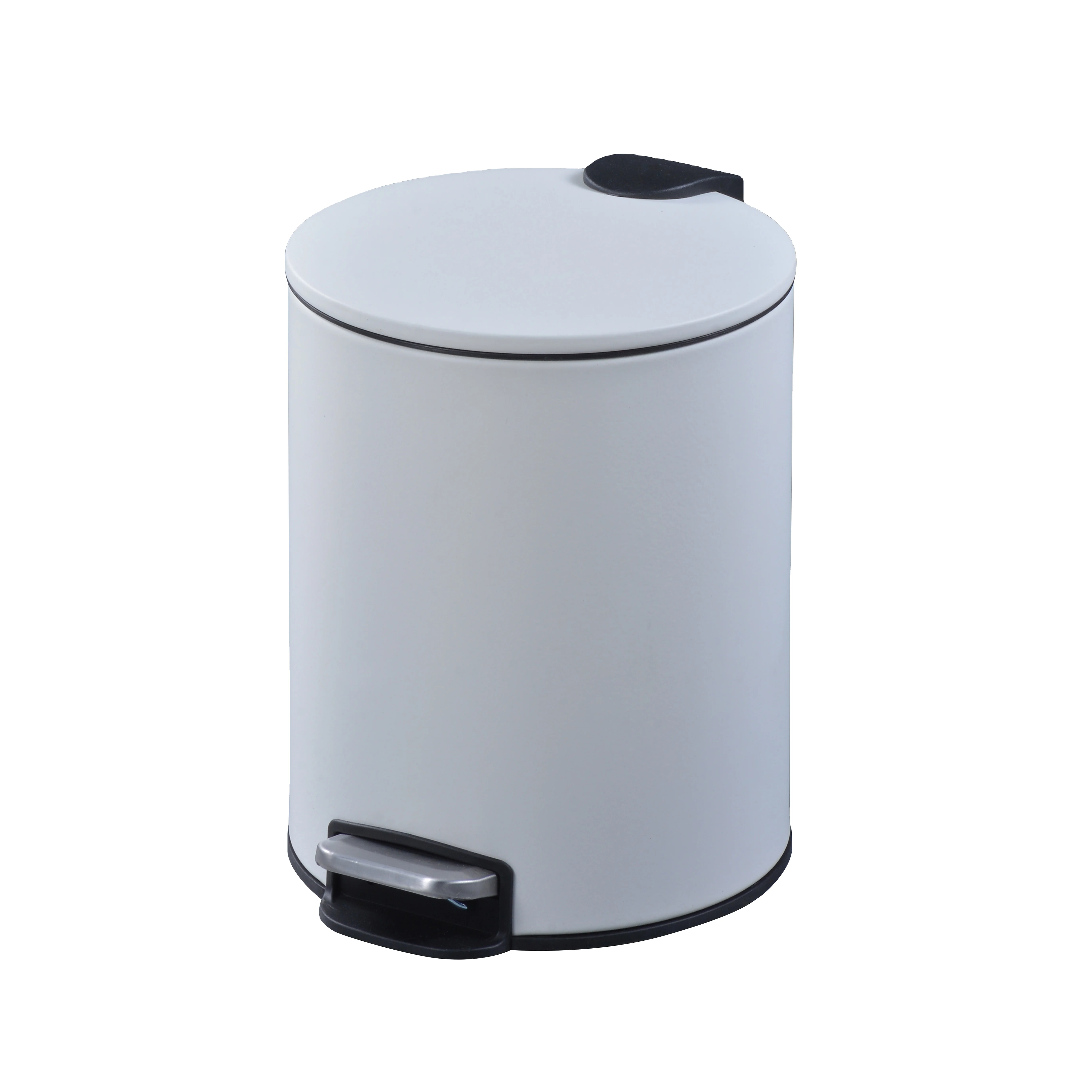 5 Liter Indoor Plastic Pedal Bins Plastic Waste Household Bin Soft Close Pedal Bin 12 Liter White Round Trash Can