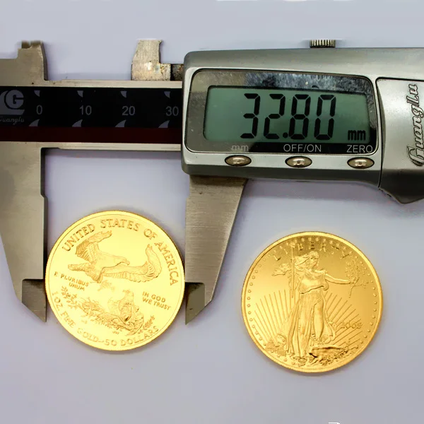 
 1 унция позолоченная металлическая монета на заказ/монета американского Орла 22k в наличии  