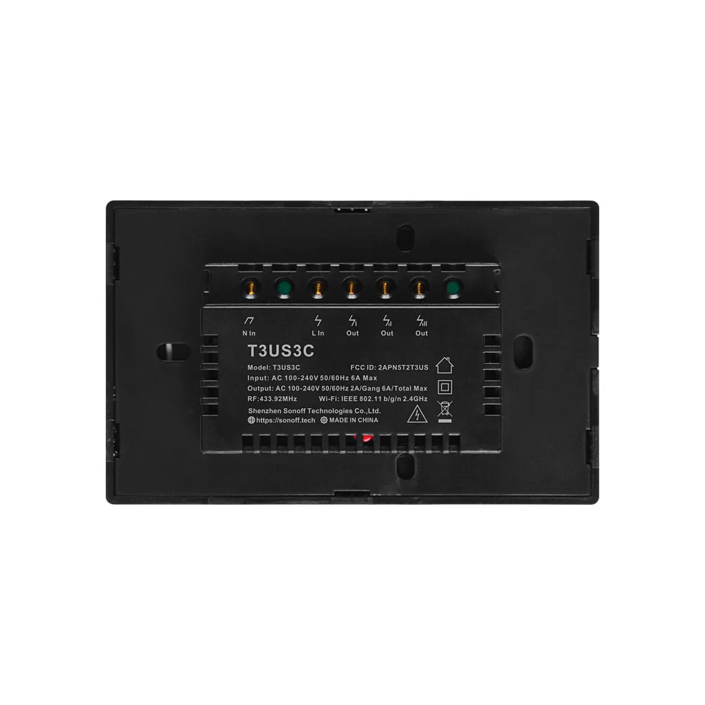Умный выключатель SONOFF T3US 3C 433 RF настенный Wi-Fi совместимый с Alexa и Google Home подходит для настенных выключателей US &