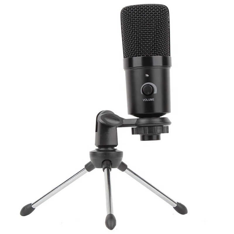 Профессиональный Студийный конденсаторный USB-микрофон со штативом и подставкой для телефона, ПК, Skype, онлайн-игр