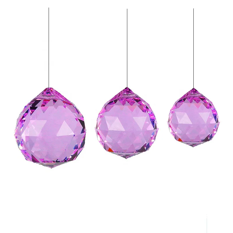 Wholesale Colorful Crystal Chandelier Hanging Ball Prism with Drilled Hole Suncatcher Rainbow Pendants, Hanging Crystals Prisms