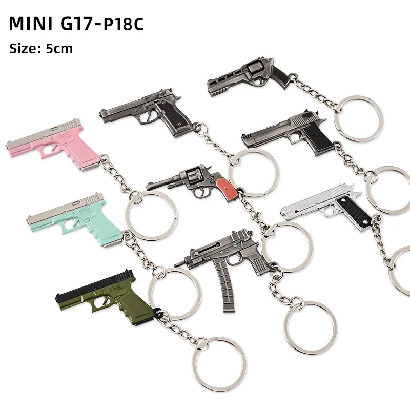 Мини P92 G17 3d модель пистолета брелок 5 см металлический держатель для ключей сувенира