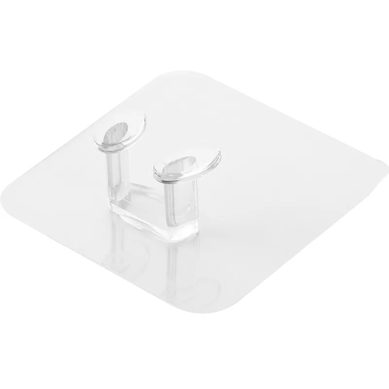  Transparent Non-trace Paste Type Plastic Home Bathroom Adhesive Holder Hanger Wall Hook Power Plug Socket