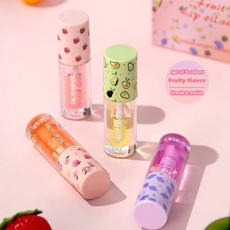 luxury make up  vegan lip   high quality fruit lip gloss kit clear liquid lip oil