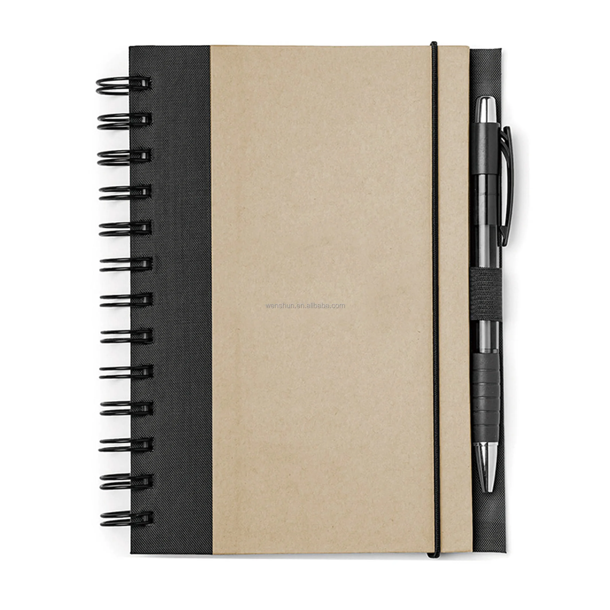 Custom Cheap Bulk Blank Kraft Paper Note Book Notebook With Pen And Sticky Note