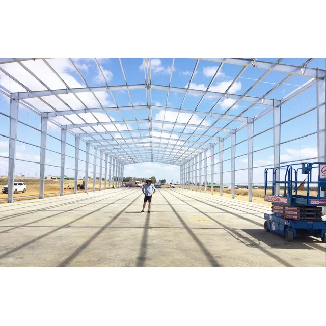 Low Cost Prefab Construction Building House Industrial Shed Prefabricated Steel Frame Structure Hangar Warehouse