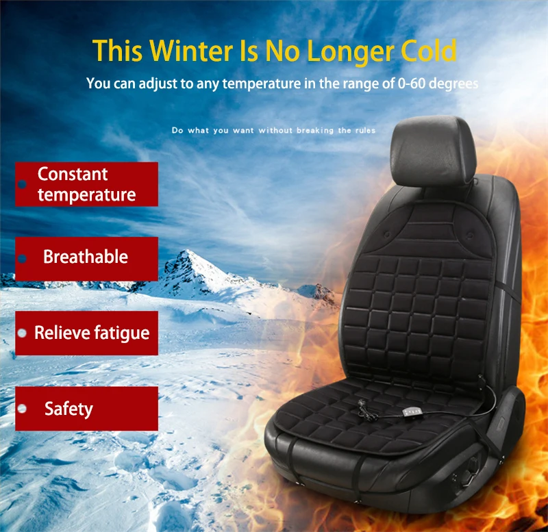 Customized Package Seat Pad with Heating Heated Seat Cover Expanded in Heating Area Winter accessories