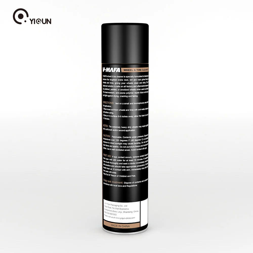 
Hot sale car 600ml tire gloss cleaner foam spray can foam clean tire glazing protectant spray 