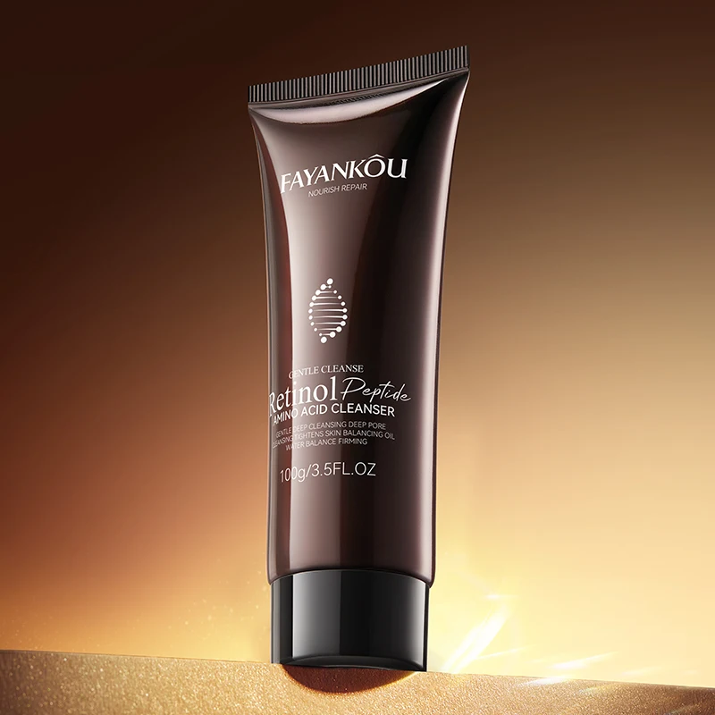 FAYANKOU Korean Retinol Peptide Facial Cleanser Organic Deep Cleaning Nourishing Moisturizing Whitening Face Wash Foam Cleanser