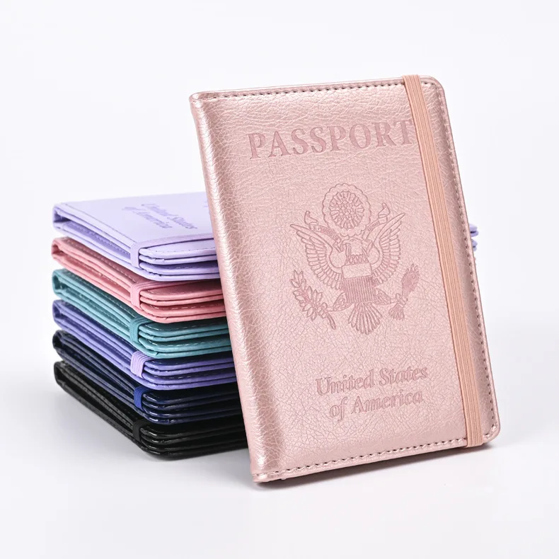 Customize passport holder cover card holders id card wallets travel passport wallet bag for family
