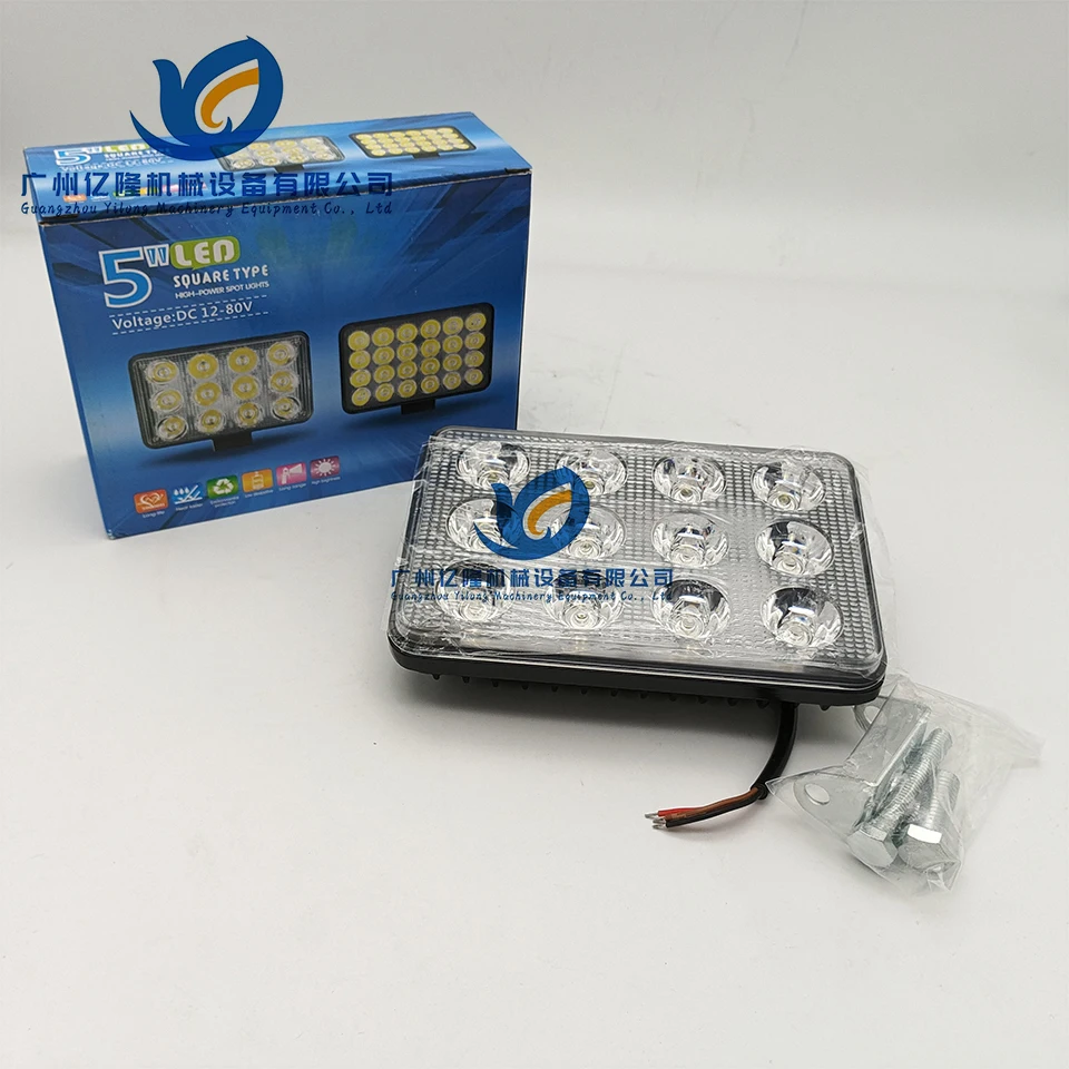 DC12-80V для экскаватора высокомощные точечные огни квадратного типа сверхяркий рассеянный свет двигателя грузовика фары светодиодные 12 бусин