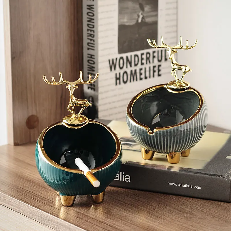 Creative Ceramic Nordic Style Ashtray Good-Looking Decorative Desktop Ashtray for Living Room