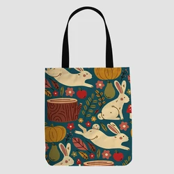 custom canvas hand shopping bags grocery clutch Leaves pattern handbags for luxury fashion trends for ladies men tote bag