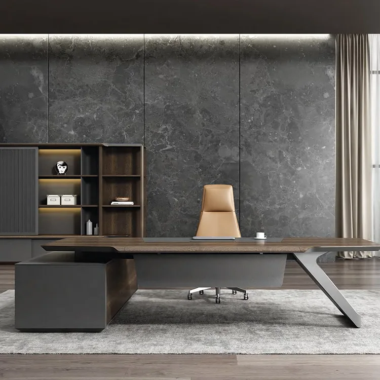 2022 Melamine Executive Office Table Executive Ceo Wood Desk