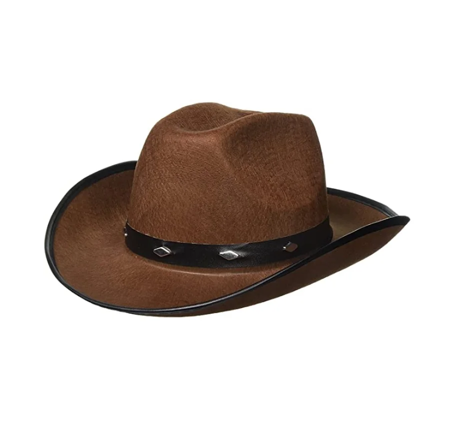 Stocked Men Women Children Party Costume Felt Cowboy Hat with Metal Studs