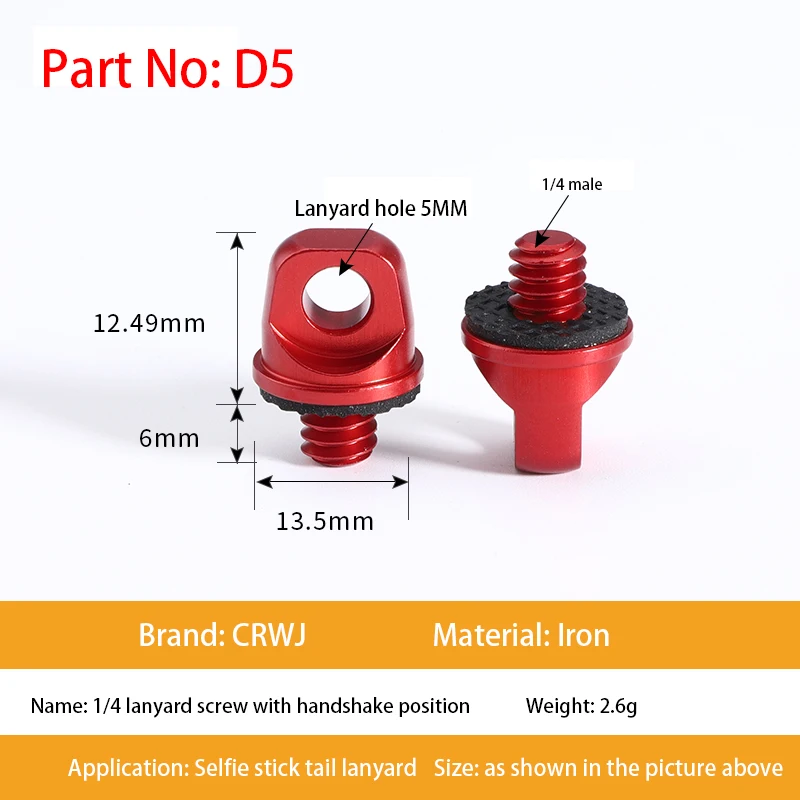 Selfie Stick 1/4 Nut Lanyard Hole Screw Digital SLR Camera Screw 1/4-20 Camera Screw