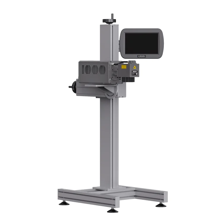 High Speed 20w 30w Flying Fiber Laser Marking Machine for Pvc Plastic Pipe and Pe Cable