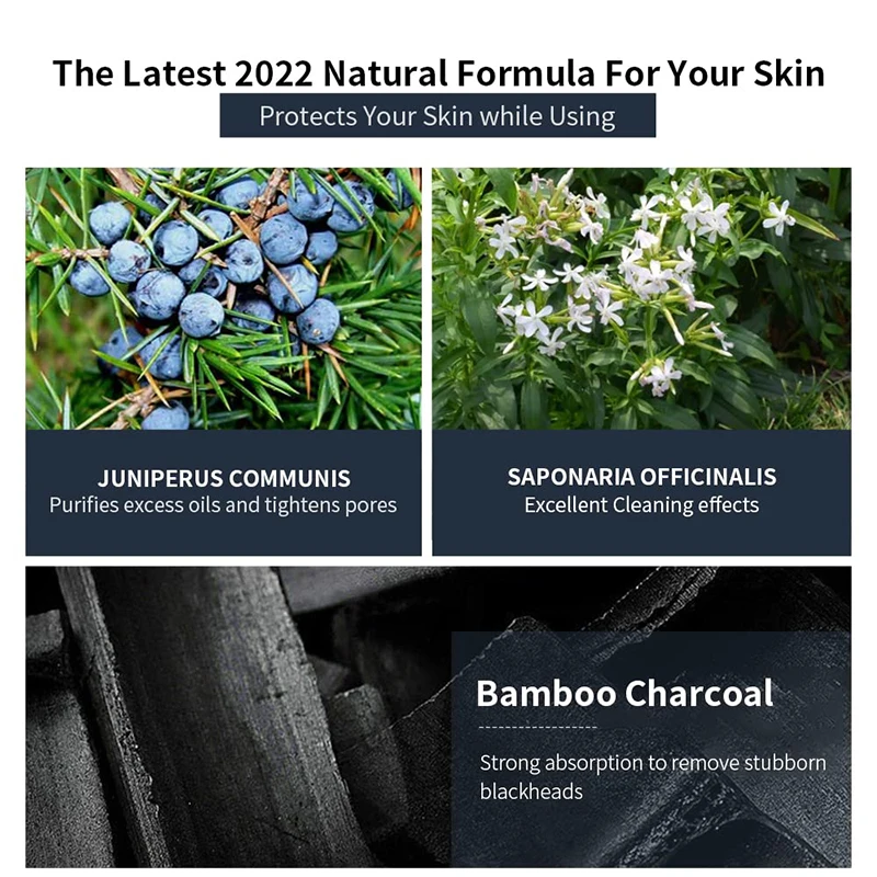 Natural Deep Cleansing Men Women Bamboo Charcoal Black Head Peel Off Mud Facial Face Mask