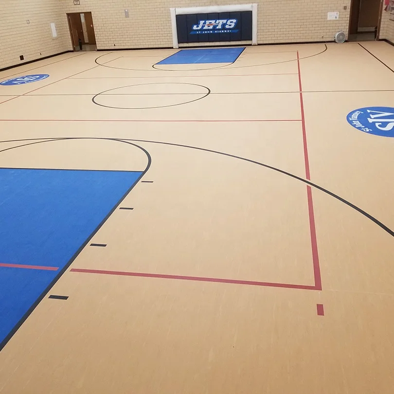 ISO basketball surface sports floor,customized pvc sports flooring indoor court floor