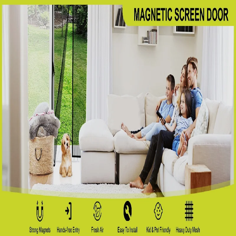 Chinese Supplier Mesh Magnetic Curtain with Multiple Colors and Patterns Available Mosquito-Proof Door Curtain