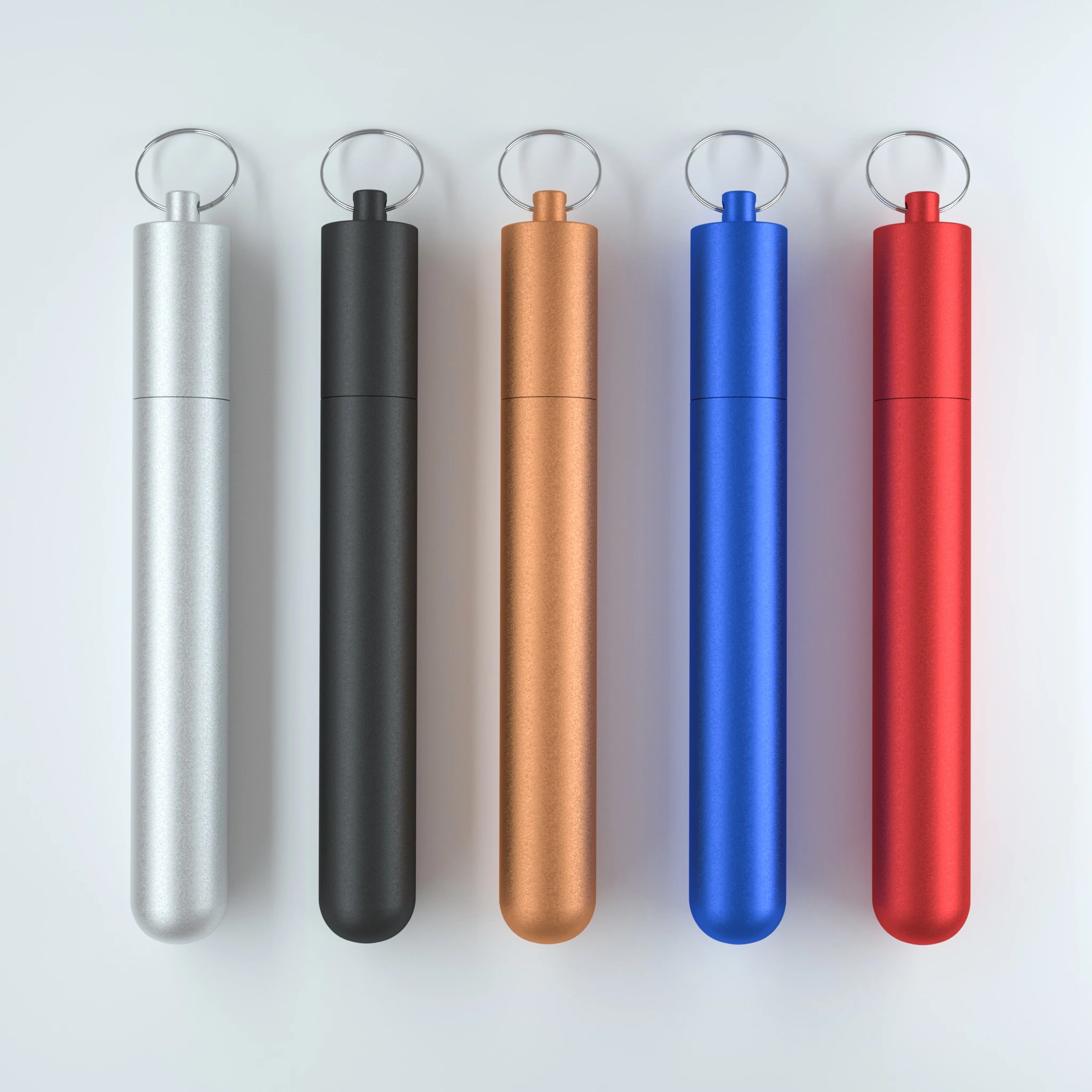 Reusable Stainless Steel Straws Telescopic Custom Logo Metal Straws with Aluminium Case