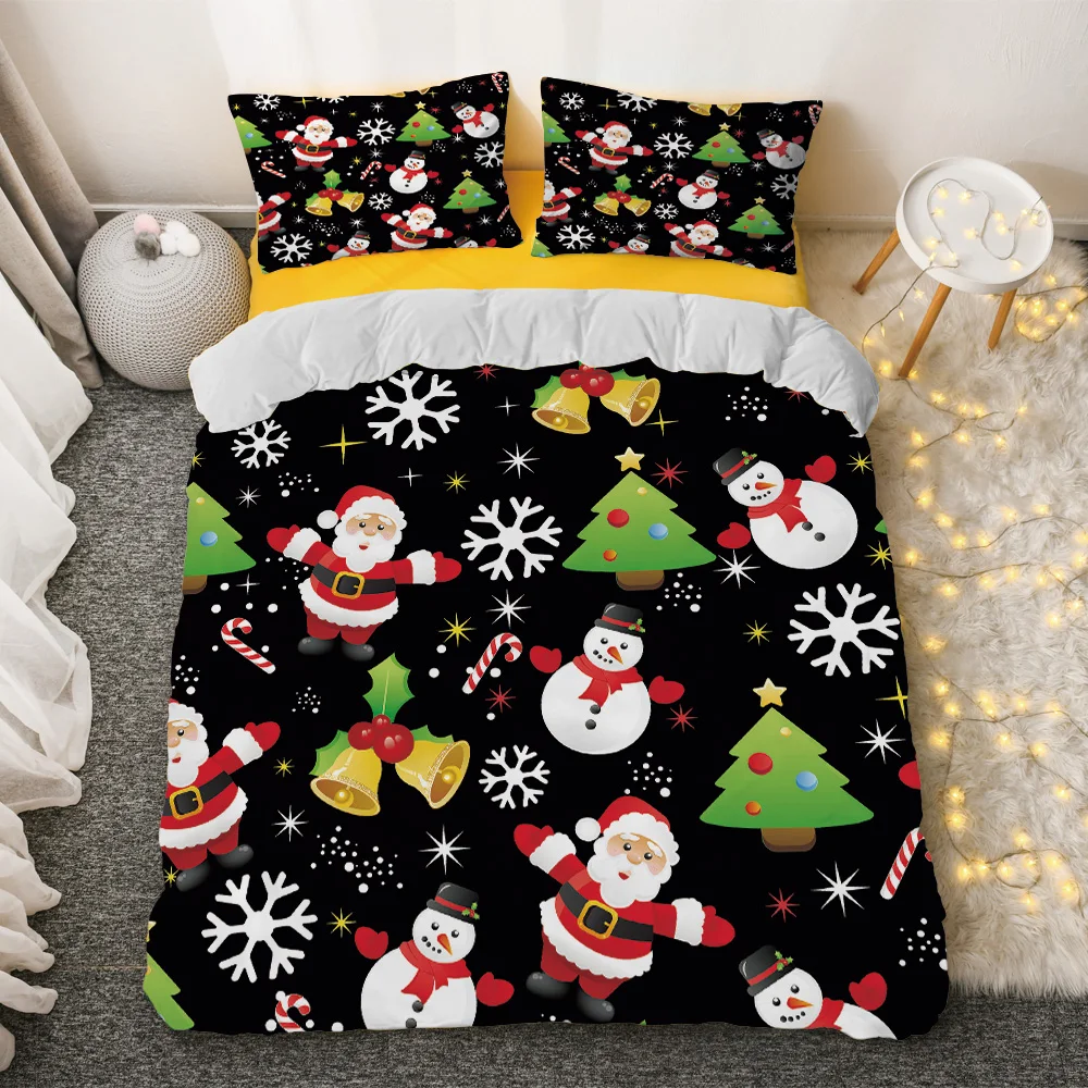 3D digital printed christmas series customized polyester realistic duvet cover 3d printed