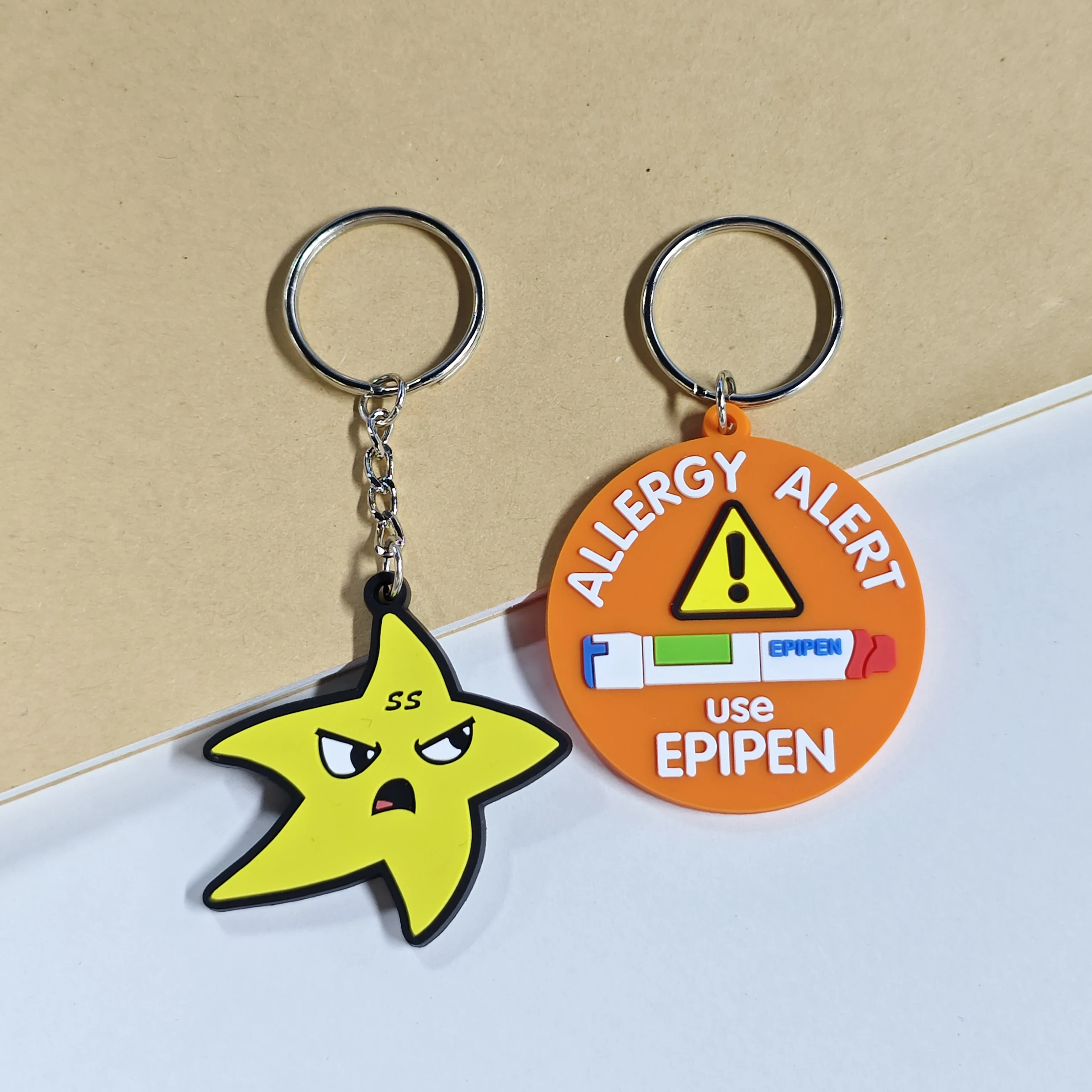 Boce Custom Logo 2D 3D PVC Keychains Fashionable Soft Silicone Rubber with Stitch OEM Two-Sided Carabiners Promotional Items