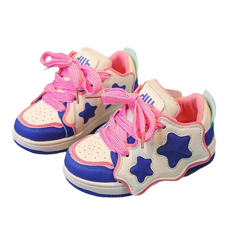 2024 Star Sneakers Girls Shoes Spring And Autumn New Thick Soled Height Increasing Sports Casual Shoes Women S White Shoes