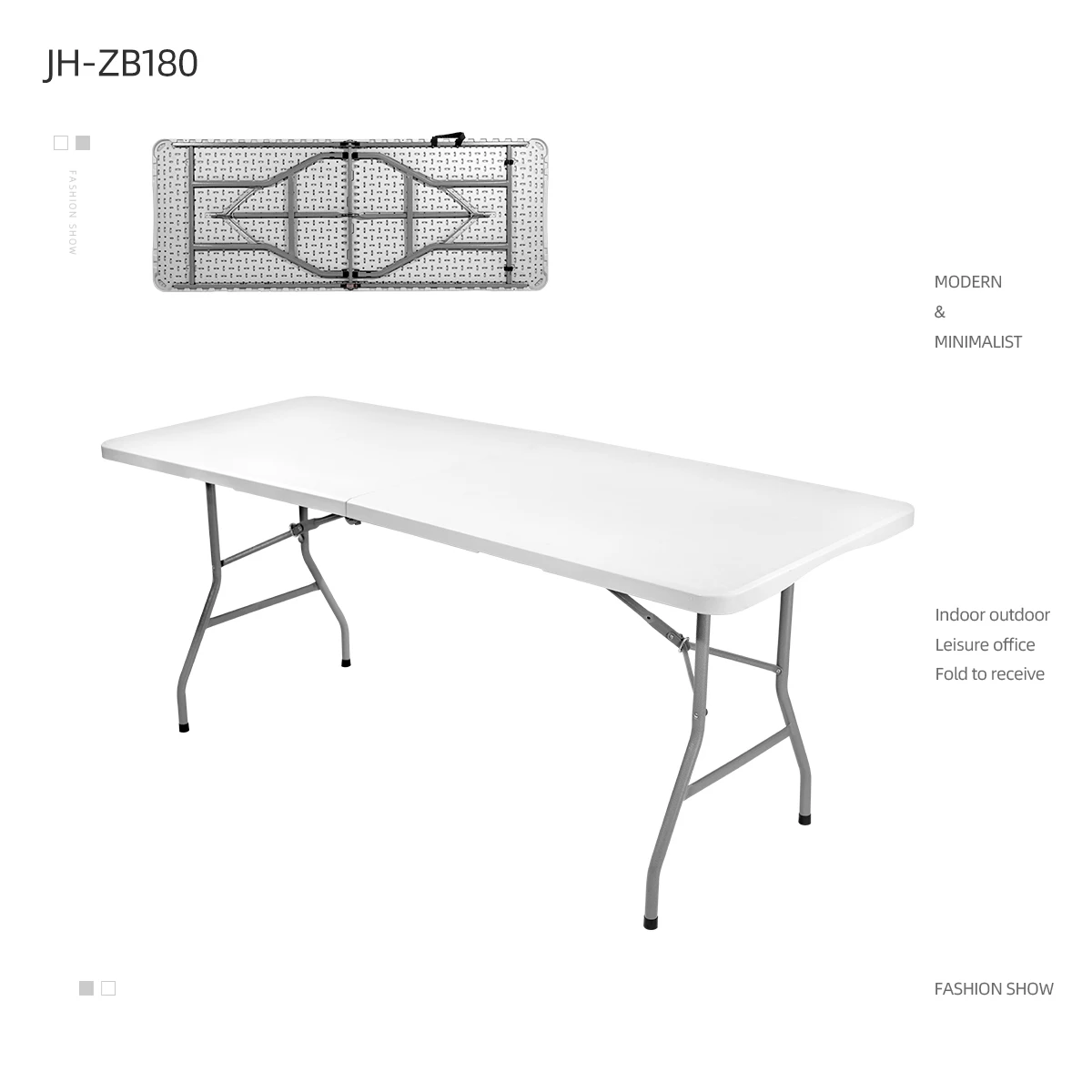 5ft 6ft use banquet rectangular outdoor plastic folding table and chair