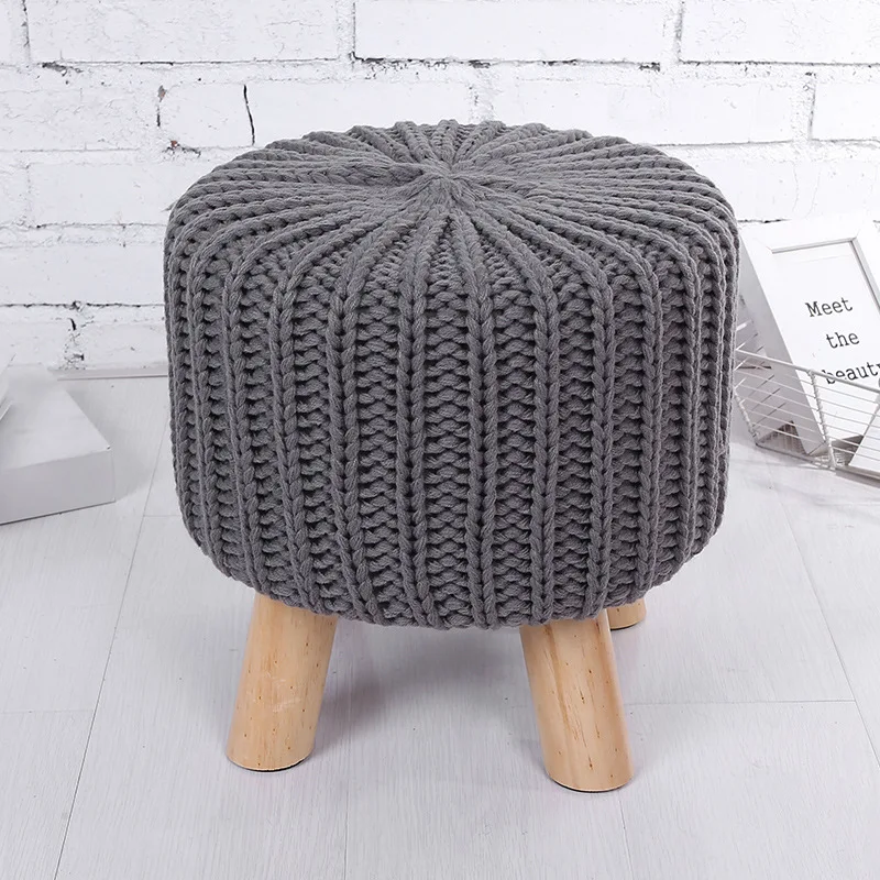 Competitive price knit pouf ottoman knit ottoman with legs knit ottoman stool With Discount