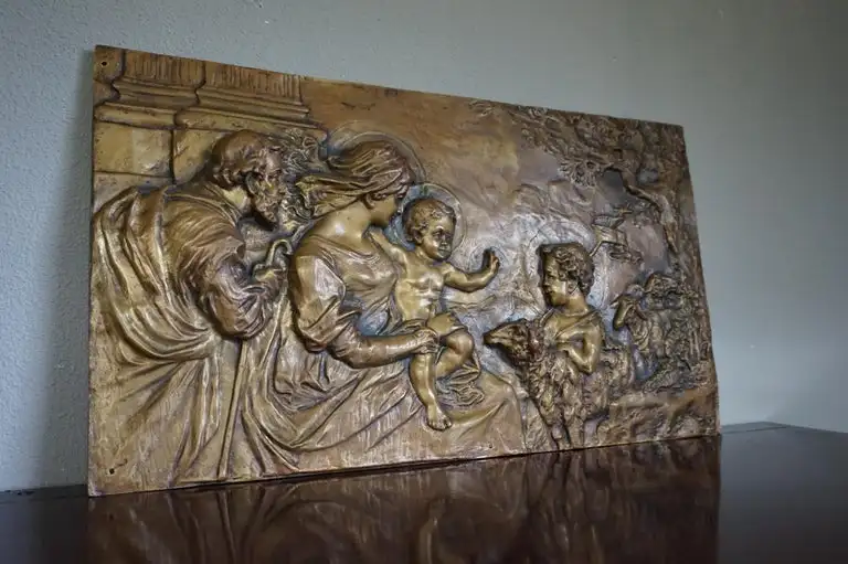 Garden Copper Decoration Bronze 3d Child Wall Relief Art Sculpture