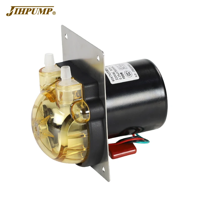 JIHPUMP 4 Rotors Peristaltic Pump 220V 110V with Tygon Tube for Chemicals Filling Environmental Machine