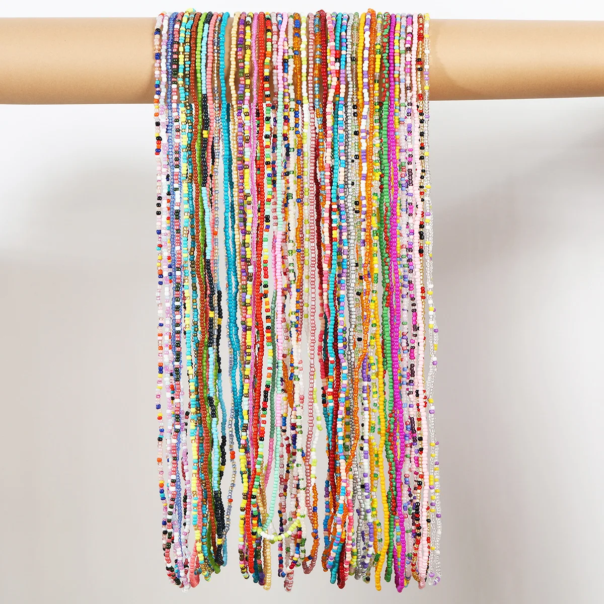 Colorful Elastic Beads Waist Chains Kits Summer Belly Beads Body Chains African Bikini Jewelry Chains for Women and Girls