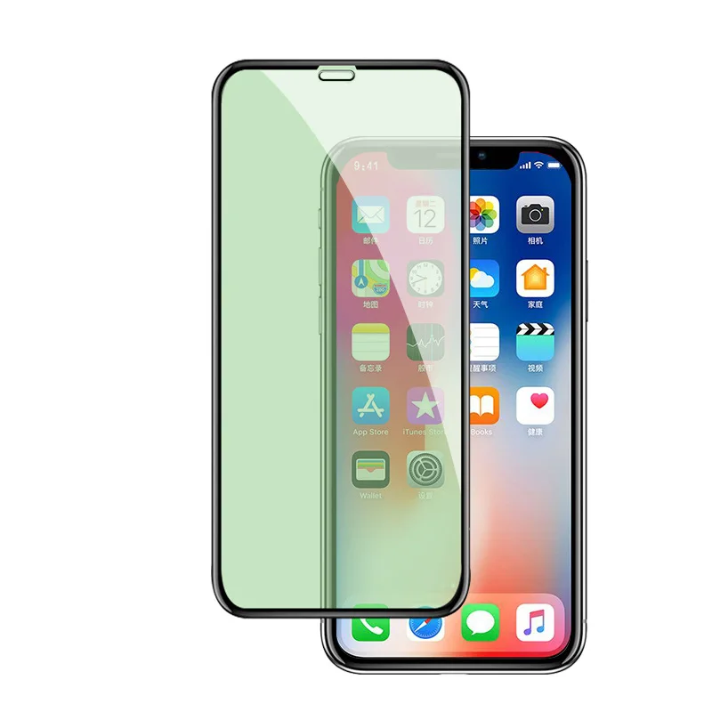 Hot Sale Green Light Tempered Glass Screen Protector for iPhone 13 Real Eye Protection Film for iPhone 12/11/6/7/8/X/XR/XS/MAX