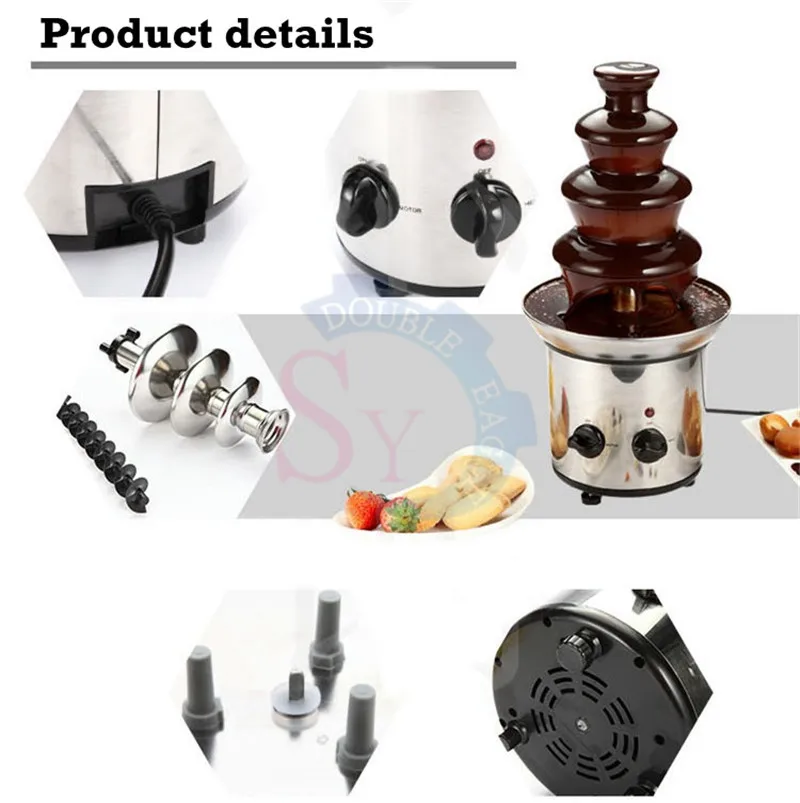 110v New Type Commercial Mini Chocolate Fountain Machine/Home Use 4 Tier Chocolate Spraying Machine