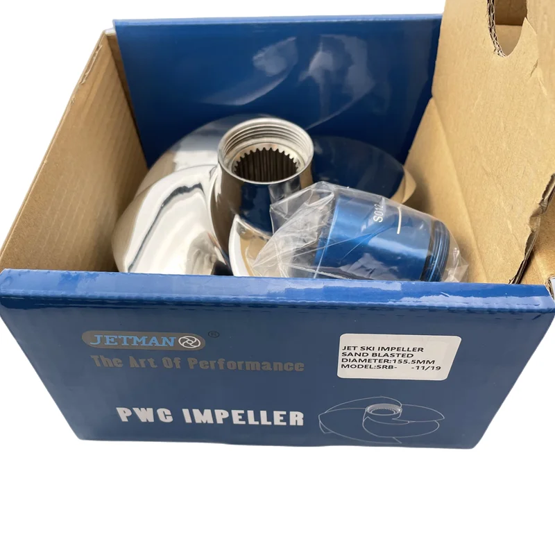 Jet Ski Impeller SRB-11/19 155.5MM  Polished Stainless Steel PWC Impeller Fot for Sea-Doo GTX 155/GTX S 155 (2010-2017)