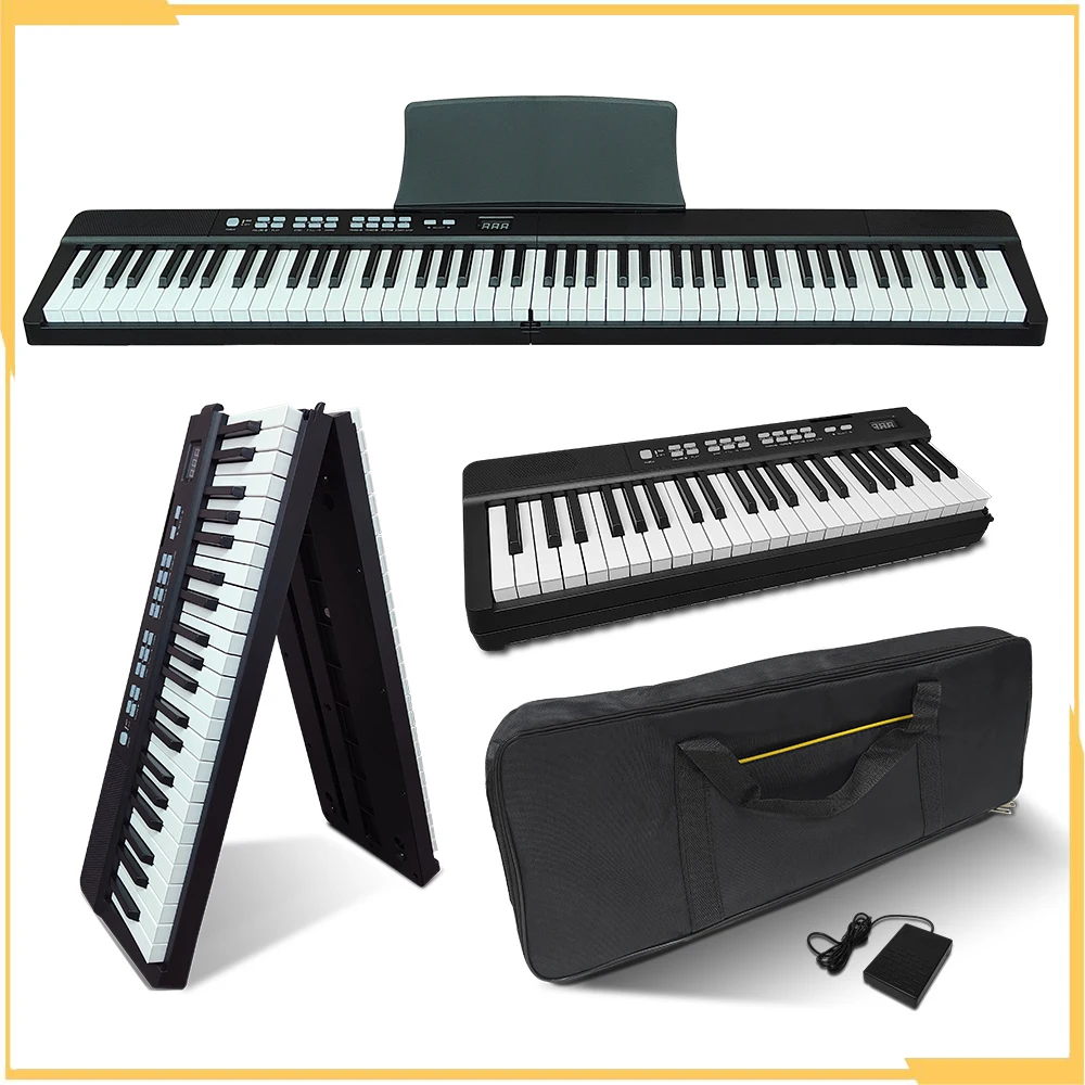 Foldable Piano 88 keys Standard Touch Sensitive Keyboard Portable Smart Edition Folding Digital Piano MIDI Bluetooth YIMO3001