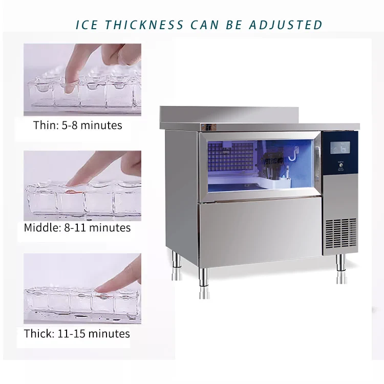 Ce Ice Cube Machine,50KG Ice Cube Maker,Commercial Ice Maker