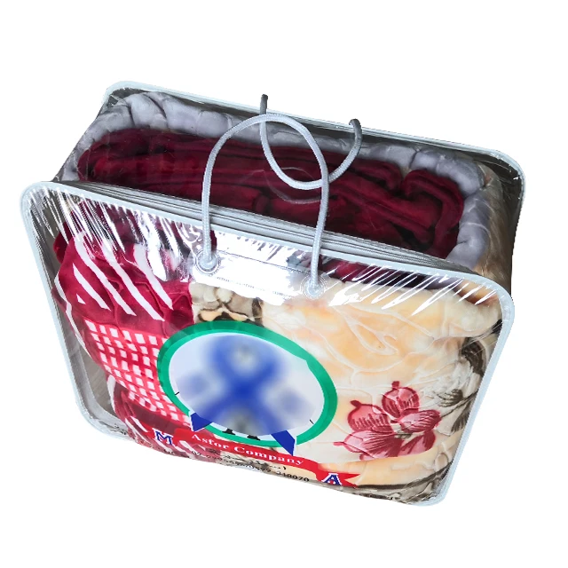 Blanket bag  quilt bag with zipper and handle pvc wire