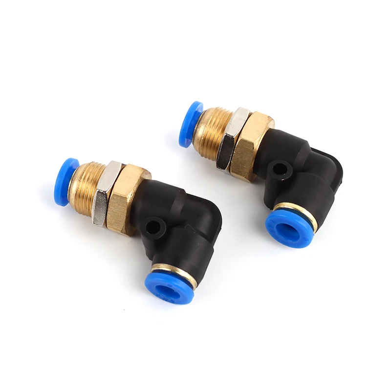 SNS SPLM Series Elbow Bulkhead Push In Connect Fitting Pipe Tube Union Quick Connector